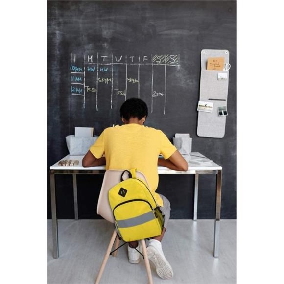 Kids Reflective Backpack for School, Yellow Backpack with Reflector Strips - Picture 4 of 6